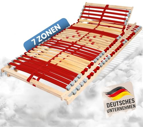 Coemo 2er Set Lattenrost Ruby K 7-Zonen 28 Leisten Kopfteil, 90x200 cm | Für alle Matratzenarten, Schlaftypen, Doppelter Schlafkomfort, Ergonomische Unterstützung