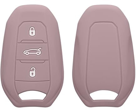 kwmobile Autoschlüssel Silikon Hülle kompatibel mit Peugeot Citroen 3-Tasten Smartkey Autoschlüssel (nur Keyless Go) - Schlüsselhülle in Purple Cloud