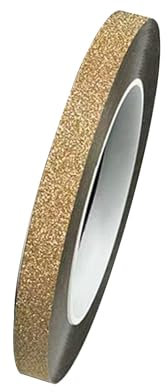 Vokenforu 10mm*50m Glitter Washi Tape, 1 Roll Sparkling Decorative Tape Self Adhesive Washi Tape for Craft Wrapping Scrapbook, Light Gold