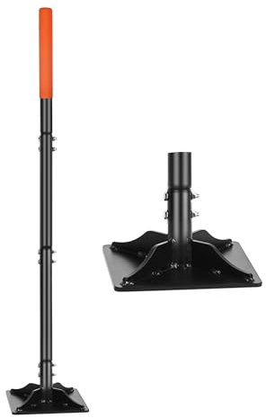 Garten-Stampfer aus Stahl mit 115 cm Griff, 20,3 x 20,3 cm, handgeschliffenes Tamperwerkzeug, langlebige Bodenverdichtung, Garten, strapazierfähig, ideales Werkzeug zum Nivellieren von Erde, Kies