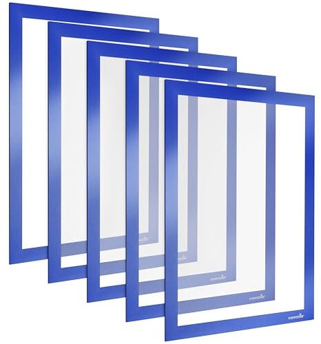 POPPSTAR Magnetrahmen A4 selbstklebend mit Magnetverschluss, blau, 5 Stück