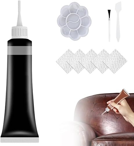 2025 Upgrade Premium Leather Repair Gel, Car Safety Seat Vinyl Repair Kit, Car Safety Seat Sofa and Jacket Repair Kit (Black)