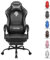 Gaming Chair with Footrest, Computer Task Chairs with Lumbar & Headrest Support, Big and Tall Height Adjustable Gamer Chairs with 360°-Swivel Cushion, PU Leather Office Game Chair for Adults -Black