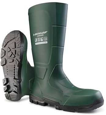 DUNLOP Protective Footwear, Acifort JobGUARD full safety, 100% Waterproof, Polyblend PVC Material, Steel toe, Rubber Boots, UNISEX, Yellow, Size 5-15