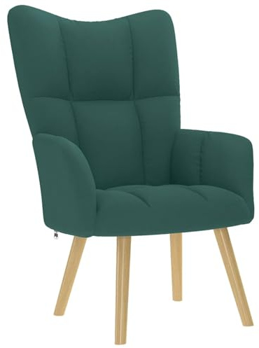 Gecheer Fauteuil de relaxation en tissu vert foncé - Fauteuil inclinable manuel avec aide au lever - Fauteuil TV