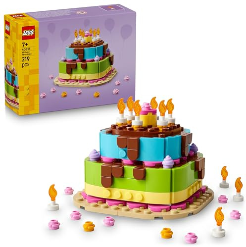 LEGO Torta della Festa di Compleanno Giocattolo - Kit di Arti e Mestieri con 10 Candeline, Glassa e Fiori Colorati - Decorazione Cameretta, Regalo per Bambine, Bambini e Famiglie da 7 Anni in su 40815