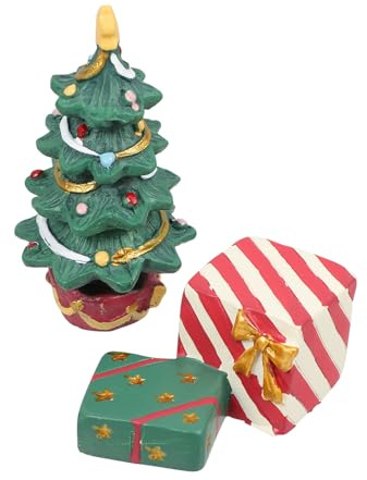 GOOHOCHY Mini-Weihnachtsbaum aus Kunstharz für Aquarium-deko Tisch oder Schreibtisch Weihnachtliches Design Langlebig und Tragbar für Festliche Stimmung