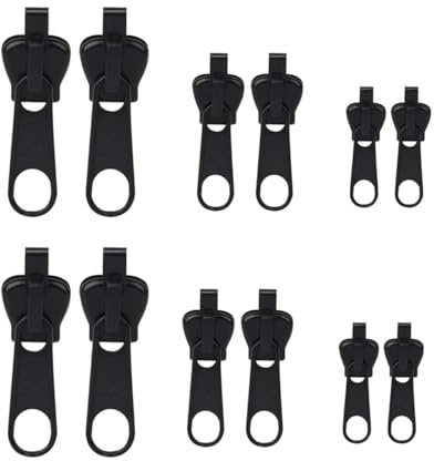 Reißverschluss Ersatzteile,12 Stück Reisverschluss Reparatur Set,Abnehmbare Reißverschluss Zipper Reparatur Set für Geldbörse, Kleider, Jeans, Koffer,Gepäck