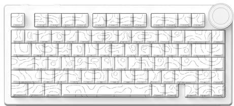 EPOMAKER AJAZZ AK820 V2 Clavier Gamer Mécanique Tri-Mode, Gros Bouton | 2.4Ghz/BT sans Fil, 81 Touches, Hot-Swap, PBT, Gasket, Switch Thocky, Clavier Gaming 75%, QWERTY (Blanc, Crème Coco)