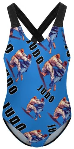 Japanese Judo Judoka Fighter Girls Swimsuits One Piece Cute Bathing Suit Swimwear Beachwear 10-12Y（150cm）