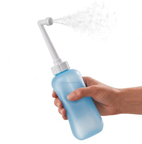Avilia Peri Bottle Bidet Portatile, Post Parto, 450ml | Doccetta Intima, Ugello Angolato 60°, Bottiglia Morbida EVA, Igiene Perineale, Tappo Sicurezza, Lavaggio Viaggio Ospedale