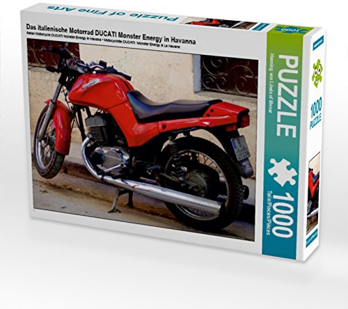 CALVENDO Puzzle Das italienische Motorrad Ducati Monster Energy in Havanna | 1000 Teile Lege-Größe 64 x 48 cm Foto-Puzzle für glückliche Stunden