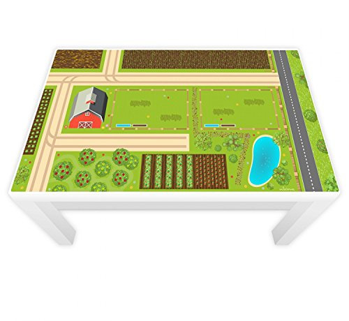nikima Schönes für Kinder Spielfolie für Lack Tisch 89 x 54 cm Bauernhof (Möbel Nicht Inklusive)