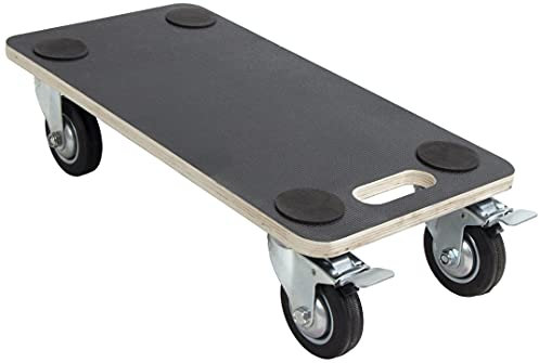 LoadSurfer 400kg Wooden Hand Dolly with Brakes, Trolley Furniture Mover Platform 580x290mm