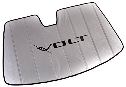 GM Accessories 23446096 Front-Sonnenblende in Silber mit schwarzem Volt-Schrift