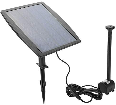 Solarbetriebene Brunnenpumpe, 2,5W, 9V Solarpanel, für Pool, Teich, Garten, Aquarium, mit Montagezubehör und Halterungen