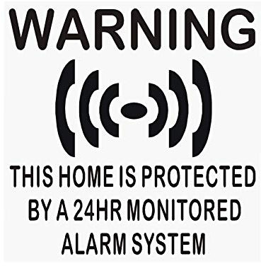 6 x Home Protected Stickers for Windows-BLACK onto CLEAR-Monitored Alarm System-24hr Security Warning Signs for House, Flat, Business, Property-Self Adhesive Vinyl Signs