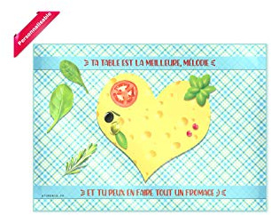 Ta table est la meilleure, et tu peux en faire tout un fromage ! Planche à découper personnalisable Atomania en verre trempé, multicolore, 20 x 28 cm