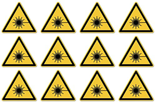 Warnung vor Laserstrahl: W004 - DIN EN ISO 7010 / ASR A1.3 - Aufkleber: 2,5 cm, 12 Stück