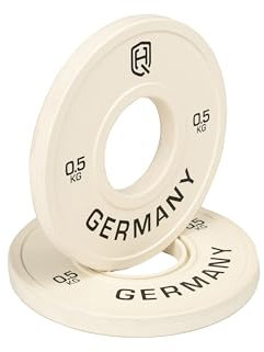 HQ Germany® Hantelscheiben 50mm [Set/Paar 0.5-2.5kg] - Wettkampf Fractional Plates 0,5kg - Micro Bumper Plates 50mm, Gewichte, Hantelscheiben Set nach IWF Standard