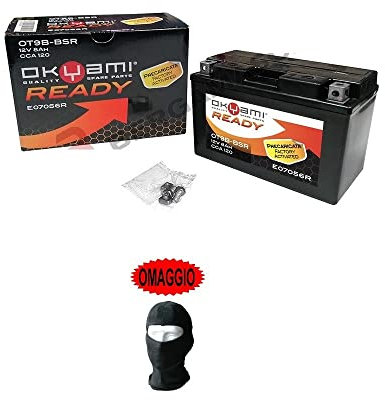 COMPATIBILE CON YAMAHA YZF R6 (RJ03/RJ05/RJ09) 600 2001-2005 BATTERIA OKYAMI GIA' PRONTA ALL'USO OT9B-BSR CARICA SIGILLATA ATTIVATA IN FABBRICA 8 AH AMPERE 12 VOLT 150X70X105 MM