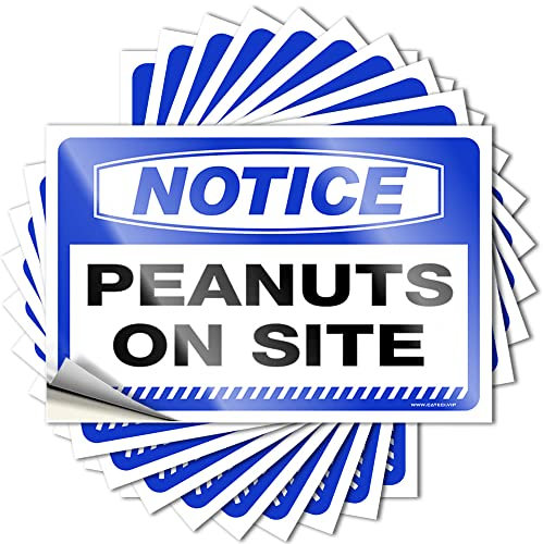 COTECI Lustige Auto-Aufkleber Hinweis Peanuts On Site Aufkleber 10 Stück Barschilder für Männerhöhle Lustige Autoaufkleber (Größe: 8 x 12 cm)