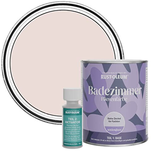 Rust-Oleum Peinture Rose Résistante à l'eau pour Carrelage de Salle de Bain, Finition Satinée - Elbow Beach 750ml