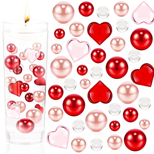 Wasserperlen Durchsichtig 6054 Stücke Weihnachtsperle Für Vasenfüller, Wasserperlen für Pflanzen Christmas Candle, Schwebende Kerzen, Floating Candles, Plastic Christmas Vase Filler (Valentinstag A)