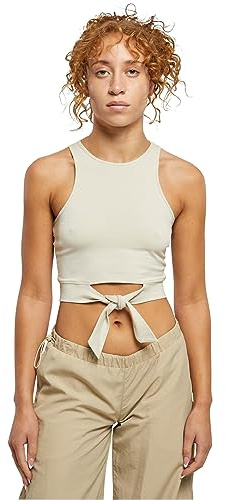 Urban Classics Damen Top Ladies Cropped Knot Top softseagrass 4XL