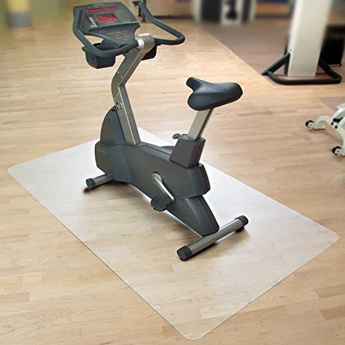 casa pura Bodenmatte/Unterlegmatte für Heimtrainer, Ergometer, Crosstrainer und andere Fitnessgeräte - semi-transparent - 90x90 cm