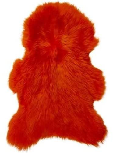 Teppich aus Schaffell, Orange