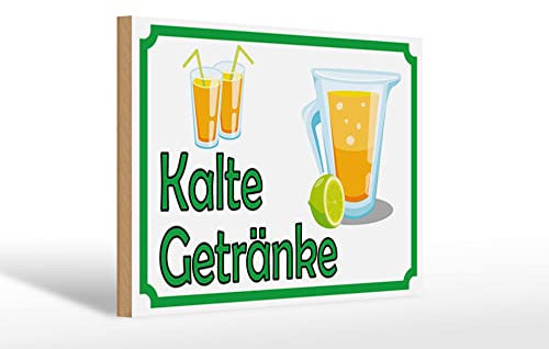 FEMER Cartel de madera (30 x 20 cm), diseño de bebidas frías