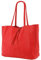 SH Leder ® Damen Echt Rindleder Shopper in Querformat mit Innentasche in vielen Farben Schultertasche Henkeltasche 30x37cm Maja G514 (Rot)