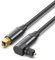VENTION 90 Grad Optisches Audiokabel 1m - Toslink S/PDIF Digital Audio Kabel - Geflochten, 24K Vergoldet, Aluminiumhülle Lichtleiterkabel Für Soundbar, Stereoanlage, Heimkino, PS4, Xbox usw.(Schwarz)