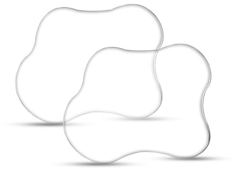 2 Pièces de Sous Verre Acrylique Transparent, Dessous de Verre Transparent en Forme de Nuage Dessous de Verre de Forme Irrégulière Faciles à Nettoyer pour Bureau Table à Manger Cuisine Bar