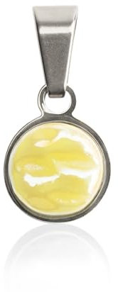 Silber Kettenanhänger mit Stein in gelb • Charm zum Wechseln • passend für eine Vielzahl von Ketten • Edelstahl & recyceltes Glas • MIX AND MATCH