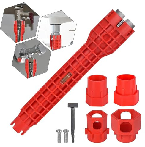 Waschbecken Installer Werkzeug, Spülenschlüssel, Armaturenschlüssel, Multifunktion Rohrschlüssel, Geeignet für Toilette, Bad, Küche Multifunktions Spüle Wasserhahn Installer Tools
