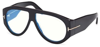 Tom Ford Unisex FT5958-B Lunettes de Soleil, Shiny Black, 60