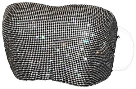FakeFace Damen Glitzer Pailletten Tube Top Strass Schulterfreies Bandeau Cami Crop Top Bling BH Top Trägerlos Tops Bluse Party Rave Oberteil Party Club Wear Bauchtanz Latin Dance für Frauen