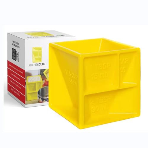 GZTFPQ Kochen Messbecher, 10 Stück, Gelb, Kunststoff, Messlöffel Set, Würfel