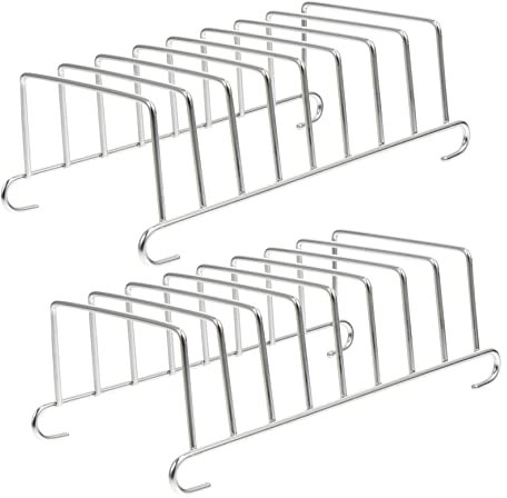 Generic 2pcs Air Fryer Accessories Air Fryer Bread Rack Bread Loaf Slice Stove Grill Metal Utensil Dishes Rack Toast Bread Rack Holder Air Fryer Pot Burger Lid Sliced toast Metallic Line