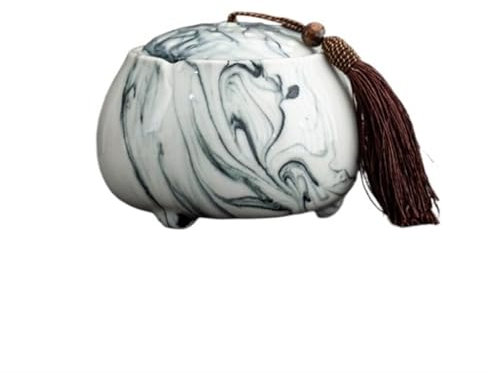 Tarros de Té Tarro de té de estilo de tinta china, tarro de azúcar de cerámica for cocina, tarro de té portátil con tapa, contenedor de comida Recipientes para Guardar Té con Tapas