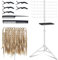 Soporte para Extensiones de Cabello de 120 Ganchos, Altura Ajustable, para Extensiones de Cabello, Tinsels, Trenzas, Cabello, Soporte para Trenzado, Accesorios de Peluquería, Blanco