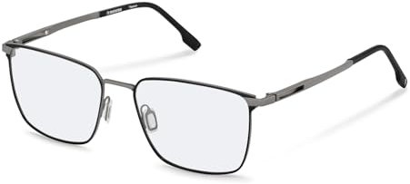 Rodenstock Quadratisch Titan Brillen in Black, Dark Grey für Herren, Brille mit Sehstärke, optional mit Sonnenbrillen tönung oder Blaulichtfilter (Modell R7153)