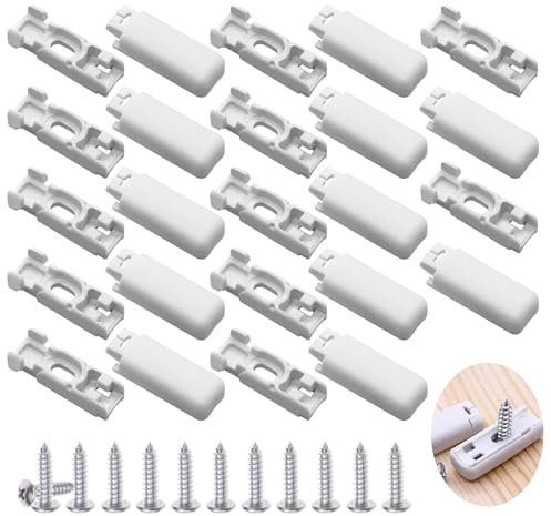 12 Stück Plissee Ersatzteile Set Klemmträger Zubehör, Universal Plissee Halterung, Klemmträger Plissee mit 12 Schrauben, Weiß Spannschuhe für Plissees Stick & Fix Klebeplatten, Kunststoff