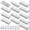 12 Stück Plissee Ersatzteile Set Klemmträger Zubehör, Universal Plissee Halterung, Klemmträger Plissee mit 12 Schrauben, Weiß Spannschuhe für Plissees Stick & Fix Klebeplatten, Kunststoff
