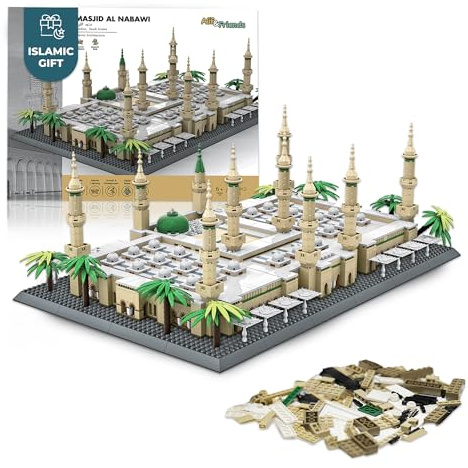 Alif and Friends Masjid Al Nabawi Baustein-Sets 1894 Stück Moschee-Modell Muslimische Geschenke Perfekte islamische Spielzeuge Eid-Geschenke für Kinder