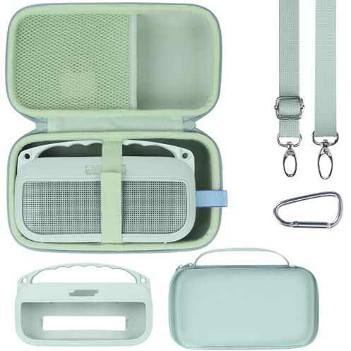 Lebakort Hard Case and Silicone Cover Combo Compatible with Bose SoundLink Flex (2nd Gen) Portable Speaker (Alpine Sage Case)