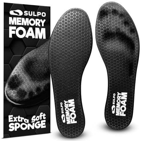 SULPO Memory Foam Einlegesohlen - Weiche, Komfortable & Dünne Einlegesohlen Herren & Damen Einlagen für Sneaker Sport Schuhe Unterstützen Fußkomfort & Passform Große 41