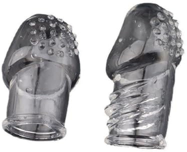 Funda de silicona para condones sexuales, Paquete de 2 condones de silicona transparentes reutilizables para estimulación intensiva, para alargamiento del pene y mejora de la erección, transparente